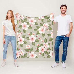 Elegante kersenbloesem naadloos patroon fleece deken