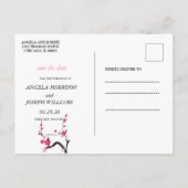 Elegante Kersenbloesem Roze bloemige save the dat Aankondigingskaart (Achterkant)