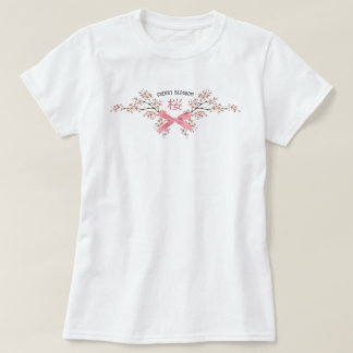 Elegante Kersenbloesem Sakura met Roze Lint Boog T-shirt
