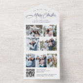 Elegante kerst 7 foto begroeting QR vakantie Kaart (Binnen)