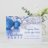 Elegante kerst blauwe bal ijs bedrijf kaart (Staand voorkant)