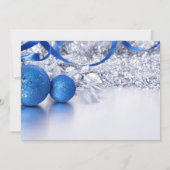 Elegante kerst blauwe bal ijs bedrijf kaart (Achterkant)