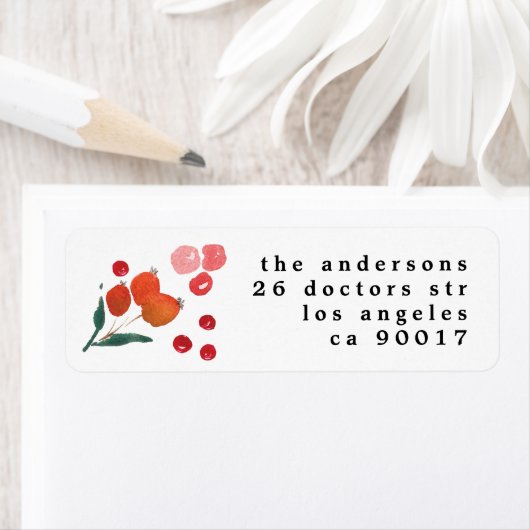 Elegante kerst bloemen vakantie etiket (Insitu)