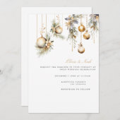 Elegante kerst bloemenbruiloft uitnodiging Kaart (Voorkant / Achterkant)