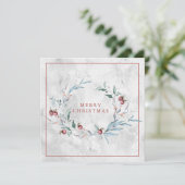 Elegante kerst botanische krans kaart (Staand voorkant)