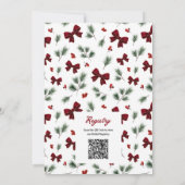 Elegante kerst bruiloft QR-code Kaart (Achterkant)