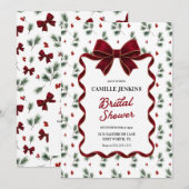 Elegante kerst bruiloft QR-code Kaart (Voorkant / Achterkant)