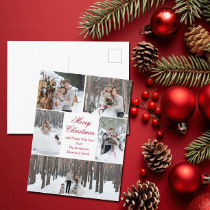 Elegante Kerst Collage voor Jonggehuwden Feestdagenkaart