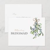 Elegante kerst Decor bruidsmeisje voorstel Kaart (Voorkant / Achterkant)