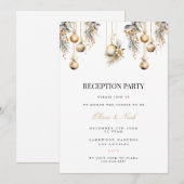 Elegante kerst Decor Receptie Uitnodiging Kaart (Voorkant / Achterkant)