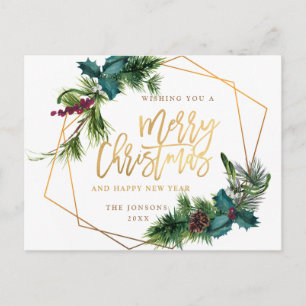 Elegante kerst dennen kegel Lijst vakantie groet Briefkaart