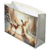 Elegante Kerst Engel Gift Bag Groot Cadeauzakje (Achterkant Gekanteld)