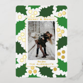 Elegante Kerst Foto Folie Kaart (Voorkant)