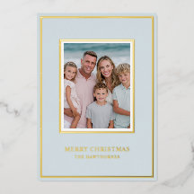 Elegante Kerst Foto Lichtblauw Goud