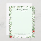 elegante kerst groen bedrijf Stationery (Voorkant / Achterkant)