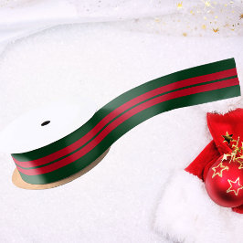 Elegante kerst groen en rood lint