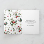 Elegante kerst Holly Kaart (Binnen)