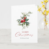 Elegante kerst Holly Kaart (Gele Bloem)