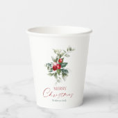 Elegante kerst Holly Papieren Bekers (Achterkant)