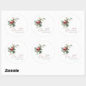 Elegante kerst Holly Ronde Sticker (Vel)