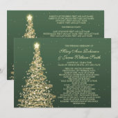 Elegante Kerst Huwelijk Groen Goud Programma (Voorkant / Achterkant)