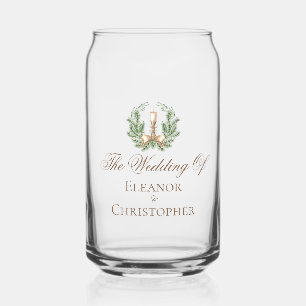 Elegante Kerst Kaars Krans Bruiloft Custom Blikvorm Glas