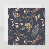 Elegante Kerst Kaart met Cotton en Pinecone (Achterkant)