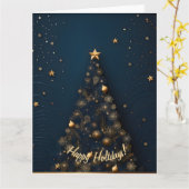 Elegante Kerst Kaart Series (Gele Bloem)