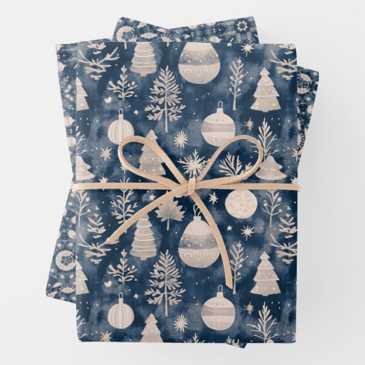 Elegante Kerst Mandala Patroon Ornament Inpakpapier Vel (In situ)