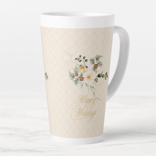 Elegante Kerst Onderhoudend dienblad Latte Mok (Rechterhoek)