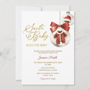 Elegante Kerst Ornamente Gouden Kerstman Baby Show Kaart