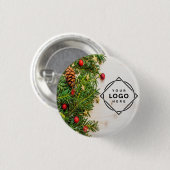Elegante kerst personaliseer foto ronde button 3,2 cm (Voorkant /achterkant)