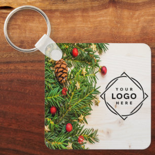 Elegante kerst personaliseer foto sleutelhanger