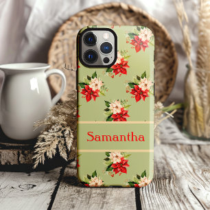 Elegante kerst poinsettia botanische bloem Case-Mate iPhone 14 hoesje