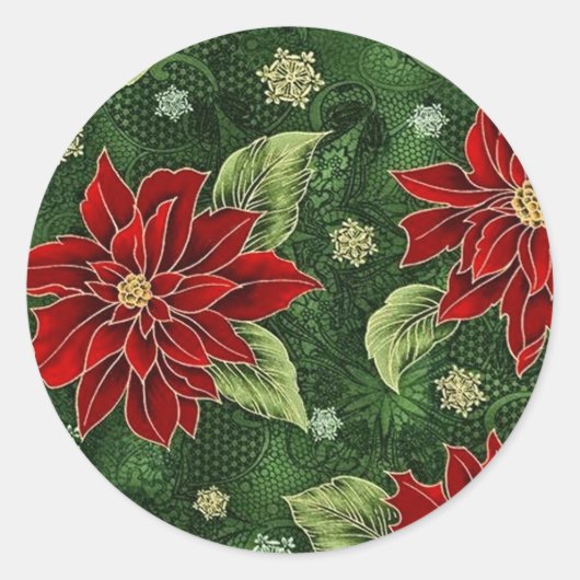 Elegante kerst Poinsettia Stickers (Voorkant)