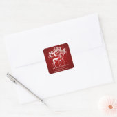 Elegante kerst rendier retour adres Stickers (Envelop)