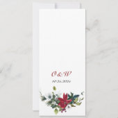 Elegante Kerst Rode Poinsettia Wedding Menu Kaart (Achterkant)