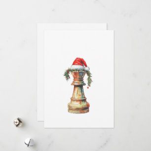 Elegante Kerst Schaak Kaart – Waterverf Koning