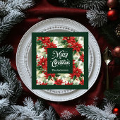 Elegante Kerst Servetten Rood Groen Custom Name