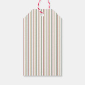 Elegante kerst  strepen cadeaulabel (Achterkant)