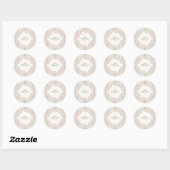 Elegante kerst strepen ronde sticker (Vel)