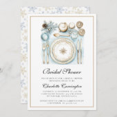 Elegante kerst vakantie bruids douche uitnodiging (Voorkant / Achterkant)