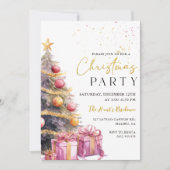 Elegante kerst vakantie feest uitnodiging (Voorkant)