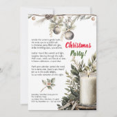Elegante kerst vakantie kaars party uitnodiging (Voorkant)