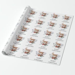 Elegante Kerst Watercolor Herten Vakantie Cadeaupapier