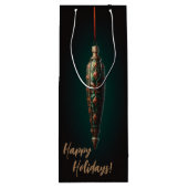 Elegante kerst wijn geschenk tas cadeautas (Achterkant)