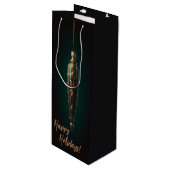 Elegante kerst wijn geschenk tas cadeautas (Voorkant Gekanteld)