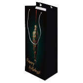 Elegante kerst wijn geschenk tas wijn cadeautas (Achterkant Gekanteld)