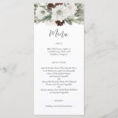 Elegante kerst winter dennen bruiloft menu (Voorkant)