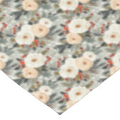 Elegante Kerst Witte Rozen & Rode Winter Berry Tafelkleed (Gekanteld)